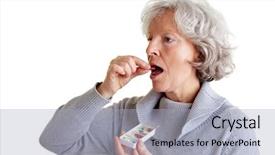  Presentation with swallow - Slides with swallow - ill old woman taking background and a light gray colored foreground