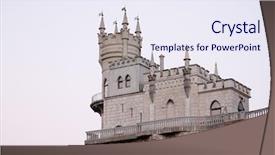  Presentation with swallow - PPT layouts enhanced with swallow's nest a castle background and a sky blue colored foreground