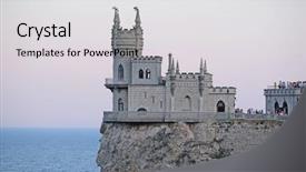  Presentation with swallow - Amazing slide deck having swallow's nest a castle backdrop and a light gray colored foreground