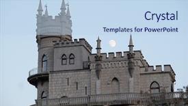  Presentation with swallow - Slide deck having swallow's nest a castle background and a light blue colored foreground