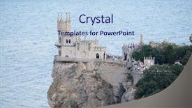  Presentation with swallow - PPT theme having swallow's nest a castle background and a light blue colored foreground