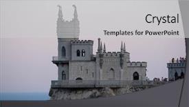  Presentation with swallow - Audience pleasing slide deck consisting of swallow's nest a castle backdrop and a light gray colored foreground