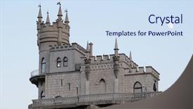  Presentation with swallow - Cool new PPT layouts with swallow's nest a castle backdrop and a sky blue colored foreground