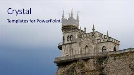  Presentation with ukraine - Presentation featuring swallows's nest yalta crimea ukraine background and a sky blue colored foreground