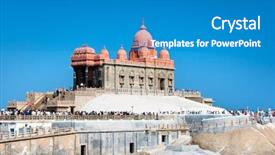  Presentation with memorial - Cool new presentation theme with swami vivekananda memorial mandapam kanyakumari backdrop and a teal colored foreground