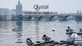  Presentation with prague - Presentation theme consisting of swams-on-vitava-river background and a light blue colored foreground