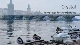  Presentation with prague - Cool new slide deck with swams-on-vitava-river backdrop and a light blue colored foreground