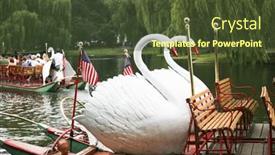  Presentation with gardens - Theme with swan-boats-in-the-public background and a tawny brown colored foreground