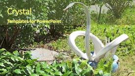  Presentation with tires waste - Amazing slides having swan made of tires outdoors backdrop and a tawny brown colored foreground