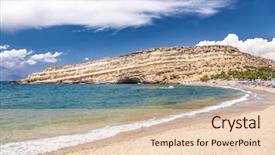  Presentation with green lagoon - Theme enhanced with swap - matala beach and lagoon background and a lemonade colored foreground
