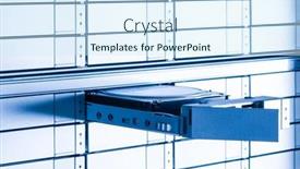  Presentation with storage - Slide set enhanced with swapping-hard-drive-in-data background and a cool aqua colored foreground