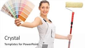  Presentation with paint roller - Theme with swatch and a paint roller background and a white colored foreground
