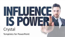  Presentation with centers of influence - Beautiful presentation theme featuring sway - business man pointing the text backdrop and a white colored foreground