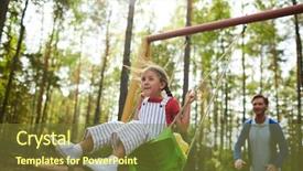  Presentation with swing - Presentation theme featuring sway - cute little girl enjoying chill background and a tawny brown colored foreground