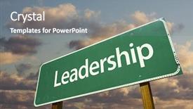  Presentation with leadership clouds - Beautiful presentation featuring sway - leadership green road sign backdrop and a gray colored foreground