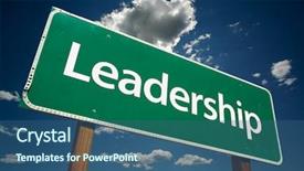  Presentation with leadership clouds - Presentation theme having sway - leadership road sign with dramatic background and a ocean colored foreground