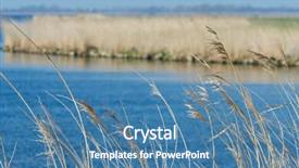  Presentation with lake front - Cool new slide deck with swaying reeds in front backdrop and a teal colored foreground