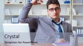  Presentation with bad teachers - Presentation theme featuring sweat - businessman sweating excessively smelling bad background and a light blue colored foreground