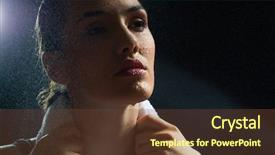  Presentation with sport - Amazing PPT theme having sweat - girl in sport backdrop and a tawny brown colored foreground