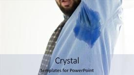  Presentation with body temperature sweating - Presentation having sweat - man with hyperhidrosis sweating very background and a light blue colored foreground