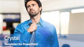  Presentation with climate - Colorful PPT theme enhanced with sweat - sweating businessman due to hot backdrop and a teal colored foreground