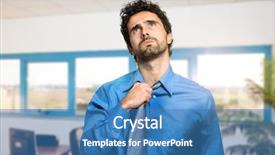  Presentation with climate - Cool new PPT theme with sweat - sweating businessman due to hot backdrop and a teal colored foreground