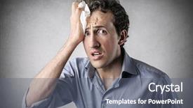  Presentation with tired - Amazing theme having sweat - tired man backdrop and a gray colored foreground