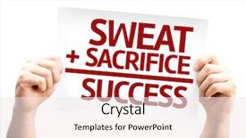  Presentation with sacrifice - Slides enhanced with sweat sacrifice success card isolated background and a sky blue colored foreground