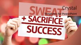  Presentation with sacrifice - PPT layouts consisting of sweat sacrifice success card background and a coral colored foreground