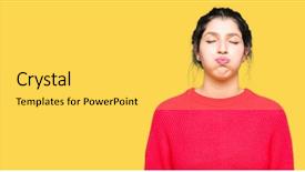  Presentation with puffing - Audience pleasing PPT theme consisting of sweater and bun puffing cheeks backdrop and a yellow colored foreground