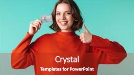  Presentation with banking - Presentation featuring sweater holding credit card background and a crimson colored foreground