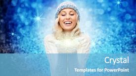  Presentation with christmas magic - Colorful PPT layouts enhanced with sweater holding fairy dust backdrop and a  colored foreground