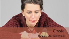  Presentation with full length portrait two men women brown sweater - PPT layouts featuring sweater holding piece of tasty background and a red colored foreground