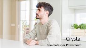  Presentation with natural - Colorful presentation theme enhanced with sweater sitting on white table backdrop and a light gray colored foreground