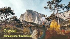  Presentation with mountain view - Slides having sweater standing alone in autumn background and a tawny brown colored foreground