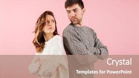  Presentation with broken home upset couple - Theme having sweaters having an argument background and a coral colored foreground
