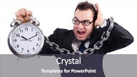  Presentation with clock - Theme consisting of sweatshops - businessman with clock isolated background and a dark gray colored foreground