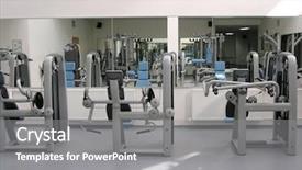  Presentation with gym - Theme consisting of sweatshops - gym background and a gray colored foreground