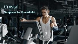  Presentation with cardio - PPT theme having sweaty-sportsman-doing-cardio-exercise background and a wine colored foreground