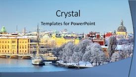  Presentation with winter - Slide deck featuring sweden - stockholm city at winter background and a light blue colored foreground