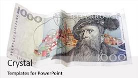  Presentation with swedish - Audience pleasing presentation design consisting of swedish 1000 kronor closeup backdrop and a light gray colored foreground