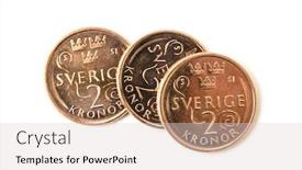  Presentation with swedish - Amazing presentation theme having swedish coins isolated on white backdrop and a light gray colored foreground