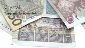 Presentation with swedish - Amazing presentation theme having swedish currency closeup on white baclground backdrop and a light gray colored foreground