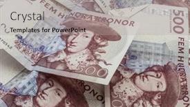  Presentation with swedish - Cool new slide set with swedish currency closeup on white background 500 kronor backdrop and a light gray colored foreground