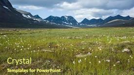  Presentation with scandinavia - PPT layouts with swedish-lapland-landscape-arctic-cotton background and a tawny brown colored foreground