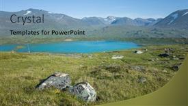  Presentation with scandinavia - Colorful theme enhanced with swedish-lapland-landscape-arctic-environment backdrop and a light blue colored foreground