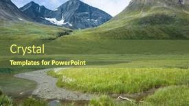  Presentation with scandinavia - PPT theme consisting of swedish-lapland-landscape-mountain-passustjakka background and a tawny brown colored foreground