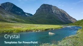  Presentation with scandinavia - PPT theme featuring swedish-lapland-landscape-vistasvagge-valley background and a ocean colored foreground