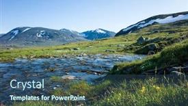  Presentation with swedish - Audience pleasing presentation theme consisting of swedish-lapland-landscape backdrop and a ocean colored foreground