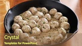  Presentation with swedish - Presentation design enhanced with swedish meatballs in iron skillet background and a light gray colored foreground